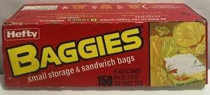 Bolsas de sándwiches y almacenamiento de 150 quilates con corbatas utilería de película de colección como nuevas - Imagen 1 de 2