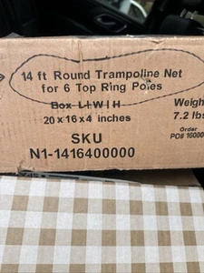 14 foot trampoline NET For 6 Poles blanketown Black brand new safety kids round - Picture 1 of 3