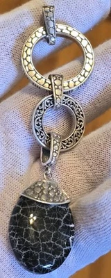 Colgante artesanal de plata de ley Sarda Bali coral negro 18G Foto 1 de 3