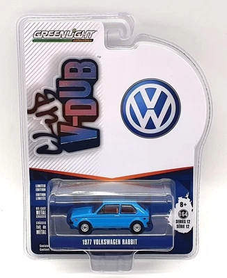 Volkswagen Rabbit 1977 Greenlight escala 1/64 36020-E - azul Foto 1 de 4