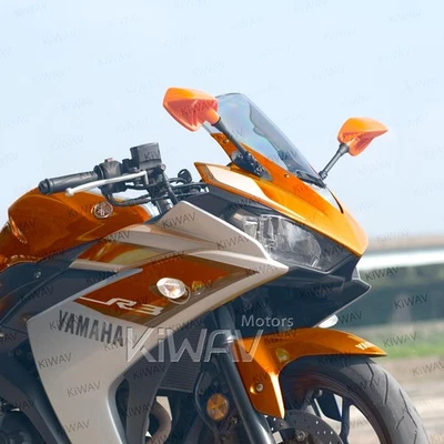 Retroviseur carenage orange FIN style convex pour YAMAHA XJ6FA 10- - Photo 1/4