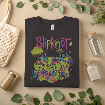 Slipknot Cartoon Parody T-Shirt – Funny Cute Band Graphic Tee A474 - Image 1 of 4