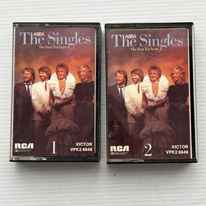 Abba The Singles 1 and 2 The First Ten Years 1982 Cassette Tape Pop Dance Rock - Imagen 1 de 4