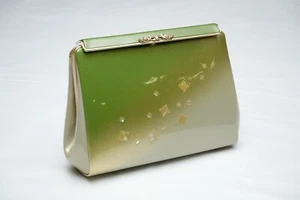 QUERIDO BOLSO DE MANO JAPONÉS VAINILLA KIMONO ESMALTE VINTAGE AUTÉNTICO HECHO EN JAPÓN - Imagen 1 de 8