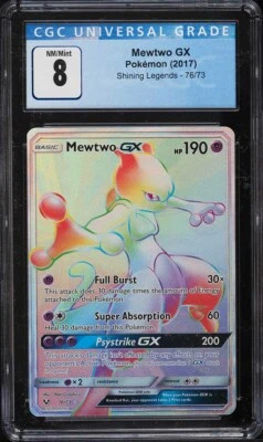 2017 POKEMON SHINING LEGENDS MEWTWO GX #76 SECRET RARE CGC 8 NM-MT #3791903214 - Image 1 of 2