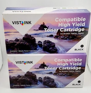 Confezione da 2 cartucce toner ad alta resa compatibili BROTHER TN630, TN660 NERO VistaInk - Foto 1 di 3