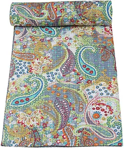 King Kantha Cotton Quilt. Sundance Catalog throw. Reversible Indian Quilt. - Picture 1 of 7