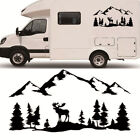 Caravan RV Camper Offroad Body Decor Sticker Moose Forest Mountain Graphic Decal
