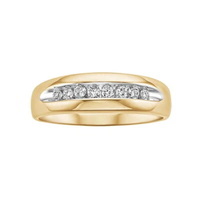 Men's 1/4ct April Birthstone Diamond Wedding Band in 14K Yellow Gold - Image 1 of 4