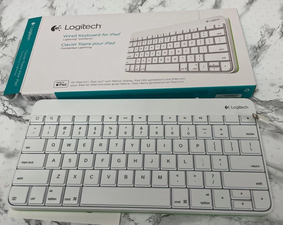 Logitech Wired Keyboard for iPad Apple Lightning White 920006341