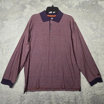 Fila Golf Polo Shirt Mens XL Blue Woven Long Sleeve Striped L’Arte Nello Sport - Image 1 of 4