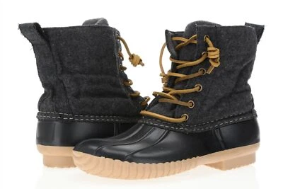 STEVE MADDEN Dunklin 167483 Gray / Black Fabric / Rubber Waterproof Boots sz 8 — 第 1/4 张图片