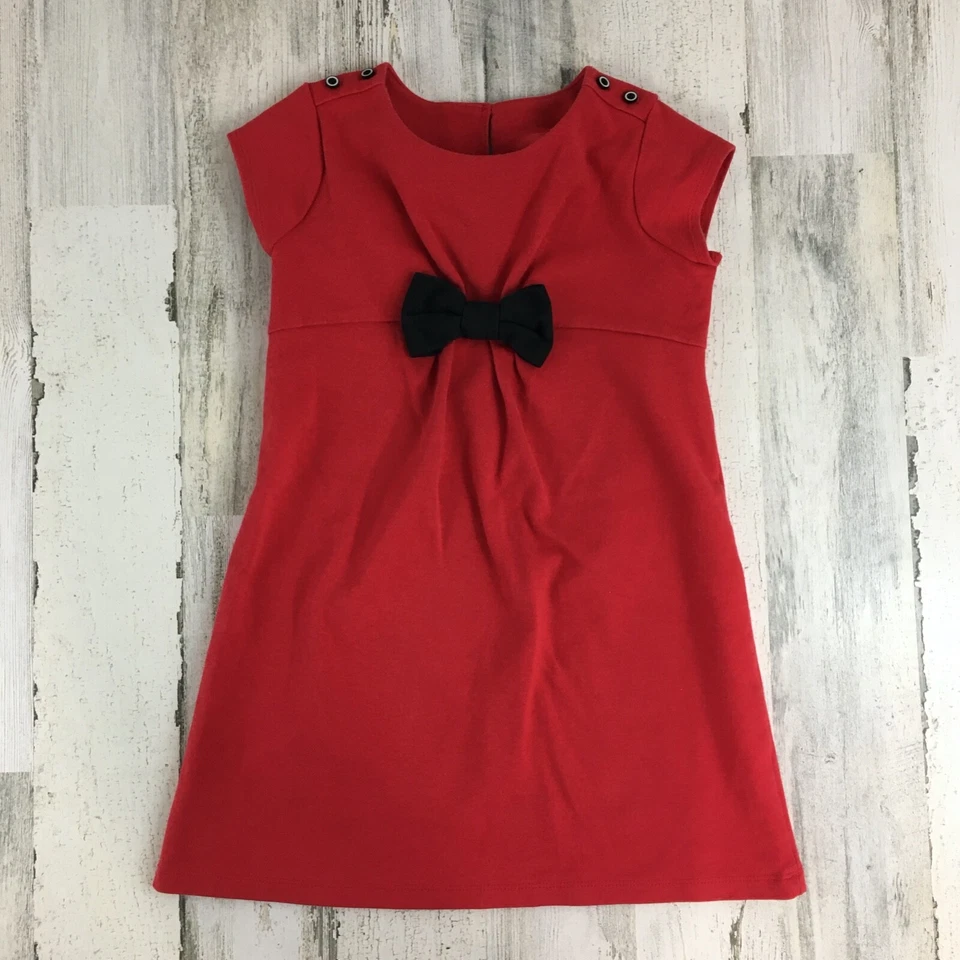 Gymboree Olivia Pig Red Dress Black Bow Short Sleeve Halloween Costume Girls 6 - Image 1 of 4