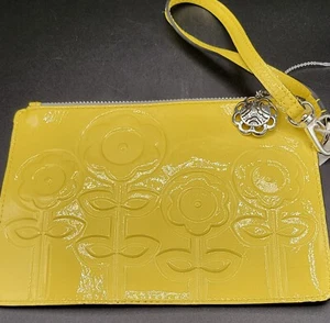 Lollipops Yellow Faux Leather Floral Clutch Purse - Picture 1 of 3