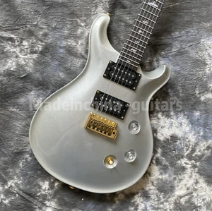 Guitarra Eléctrica PRS Plateada Sin Marca Pastillas H-H Cuerpo de Caoba Sólida 6 Cuerdas - Imagen 1 de 8