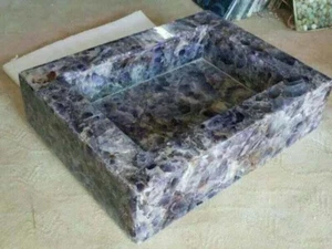 "Amethyst Natural Stone Wash Basin – Luxury Purple Sink for Bathroom & Kitchen" - Picture 1 of 4