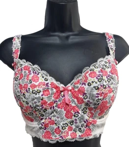 FREYA Flourish Bra Size 30 FF Padded Longline Blossom Pink Underwire Floral NEW - Picture 1 of 11