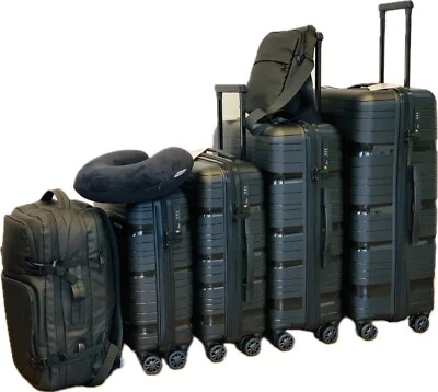 7ER REISEKOFFER REISEGEPÄCK SCHWARZ PP gateBAG NEU - Bild 1 von 4