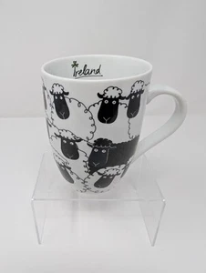 Ireland Black & White Sheep Coffee Mug Cup Kitchen Collection Green Shamrock - Picture 1 of 7