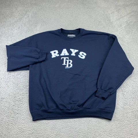 Tampa Bay Rays Sweatshirt Mens 2XL XXL Blue Stitches Fleece MBL Baseball TB Cover
