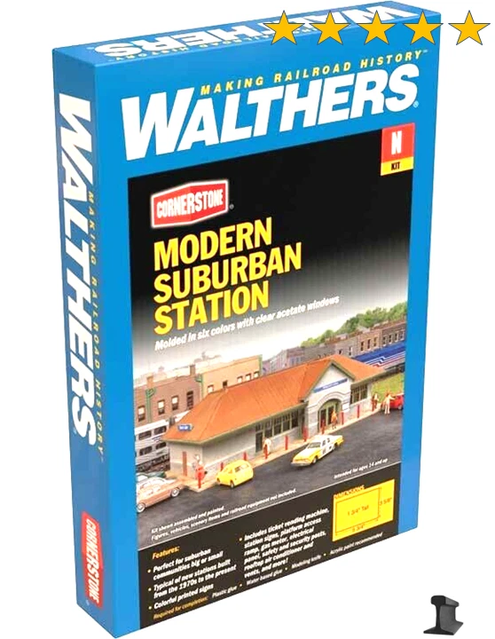 Walthers N Scale ~ New 2025 ~ Modern Suburban Train Station ~ Kit ~ 933-3887 - Image 1 of 4