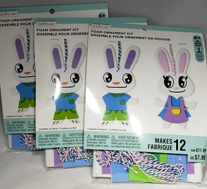 Set of 3 Creatology Easter Foam Ornament Kits Makes total of 36 Bunnies - Picture 1 of 3