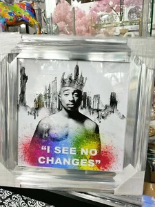 2 PAC Liquid Art Picture 55x55cm in silver chrome scoop frame - Picture 1 of 6