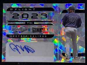 ROYBER SALINAS 2022 Leaf Metal ICE 2/5 RC Auto Rookie Autograph - Athletics A’s