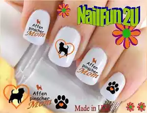 Nail Art 101B RAZZA CANE Scienpinscher MAMMA 2 zampe WaterSlide decalcomanie unghie trasferimento - Foto 1 di 2