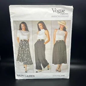 Vogue Patterns amerikanischer Designer Ralph Lauren 1723 Misses Hose Rock Gr. 10 ungeschnitten - Bild 1 von 8