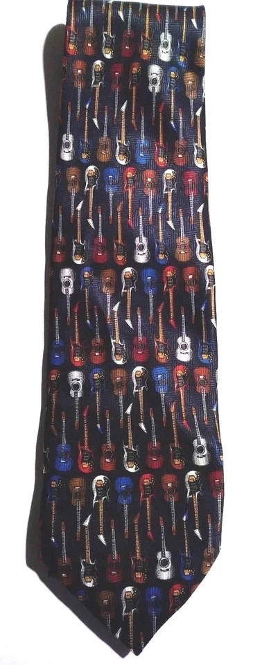 ADDICTION Colorful Guitars 56" Men's Necktie Tie RN# 73469  - Image 1 of 3