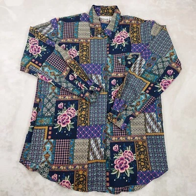 Camisa De Colección Christie Jill Para Mujer Grande Y2K Parche Trabajo Abotonada Hippie Disco Foto 1 de 4