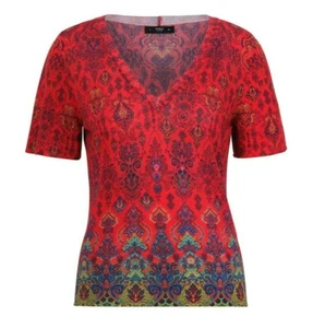 Ivko Shirt Viscose Print Red Redpullover Ornament 221532 - Picture 1 of 3