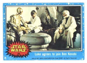 LUKE SKYWAKLER OBI-WAN KENOBI 1977 Topps Star Wars Series 1 Blue #28 - Picture 1 of 2
