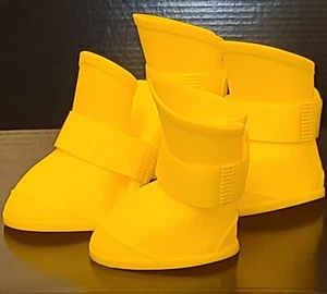 Waterproof Silicone Yellow Rain Boots For Dogs Size XL(4 Boots)Dogs Love Gifts 2 - Picture 1 of 6