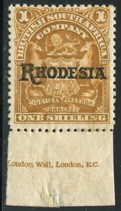 Rhodesien Südafrika Kompanie 1909 1 s. Bistre SG 107a postfrisch aufklappbar MH ohne Anschlag - Bild 1 von 2