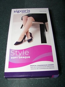 Sigvaris Mujer 30-40 mmHg Estilo Suave Opaco 843NMLW99 Negro Muslo Alto 08045 ML - Imagen 1 de 4
