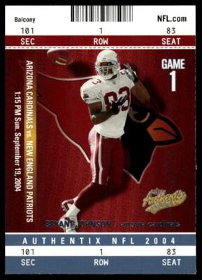 2004 Fleer Authentix #5 Bryant Johnson Balcony Blue #/75 - Image 1 of 2