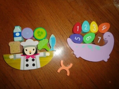Wooden Stacking Block 2 Sets Dinosaur Eggs & Chef Cooking Vegetable Ankyo 16pc - Image 1 of 4