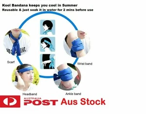 Kool Bandana Cool Summer Neck Headband Reusable Soak in Water Before Use - Picture 1 of 2