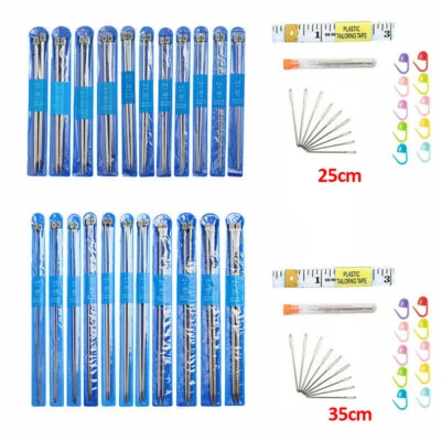 42Pcs Knitting Needles Set Locking Stitch Marker Stainless Steel Sewing Knit Kit - image 1 of 4