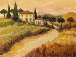 Tuscan Tile Backsplash Margosian Cypress Landscape Art Ceramic Mural JM013 - Picture 1 of 2