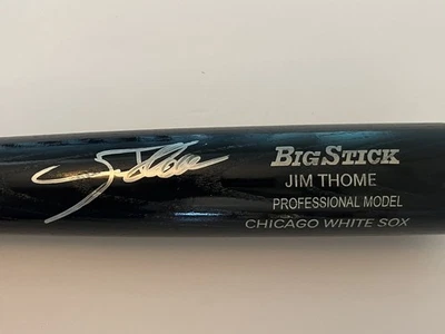Jim Thome Autographed Rawlings Black Bat Indians Phillies White Sox Beckett  - Image 1 of 4