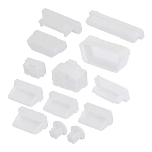 65pcs Laptop Port Duct Cover 13 Types Plugs Caps USB/VGA/Audio Jack/SD, White - Photo 1 sur 7