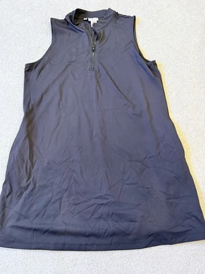 Vestido Tommy Bahama Golf 1/4 Cremallera Negro Sin Mangas Bolsillos Mujer Talla XL Foto 1 de 4