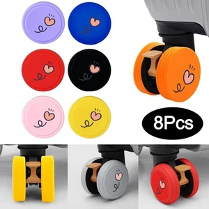 8Pcs Reduce Noise Suitcases Wheel Protection Rings Travel - Picture 1 of 18
