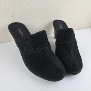 Sonoma Damenschuhe 7 Juliette Pantoletten schwarz Leder kegelförmiger Absatz Freizeit bequem - Bild 1 von 11