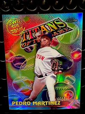2000 TOPPS FINEST PEDRO MARTINEZ OWN THE GAME TITANS OF THE GAME REFRACTOR HOF ! - Image 1 of 4