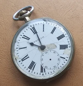 Zenith Grand Prix Paris FS 1900 not working For Parts Pocket Watch 51 mm vintage - Picture 1 of 10