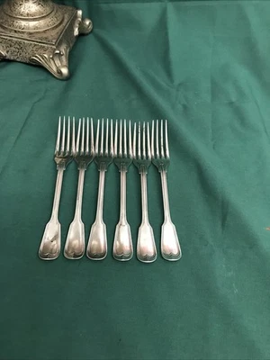 WMF Satin Finish Sliver Forks Lot Of 6 - Image 1 of 4